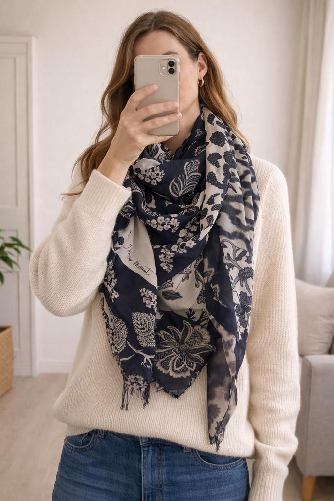 Sjaal | blauw / paars | I love my moment | heel goed, Ophalen of Verzenden, Zo goed als nieuw, Maat 34 (XS) of kleiner, Sjaal