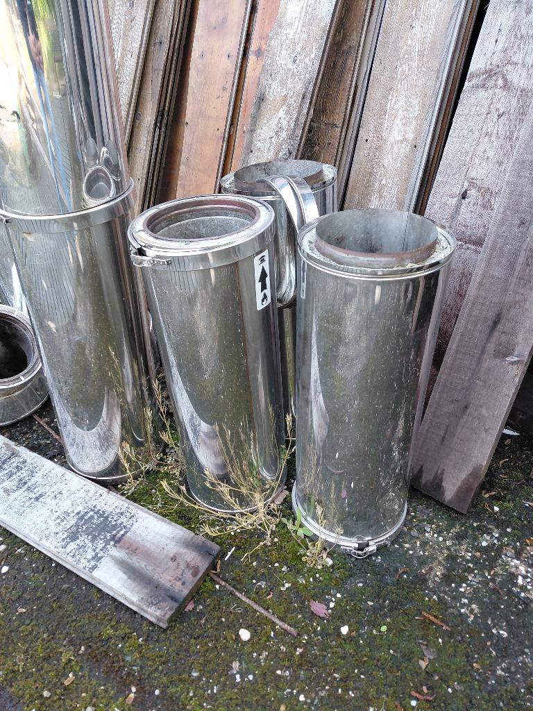 dubbelwandige kachelpijp stukken, Huis en Inrichting, Kachels, Ophalen, Gebruikt, Inbouw, Overige soorten