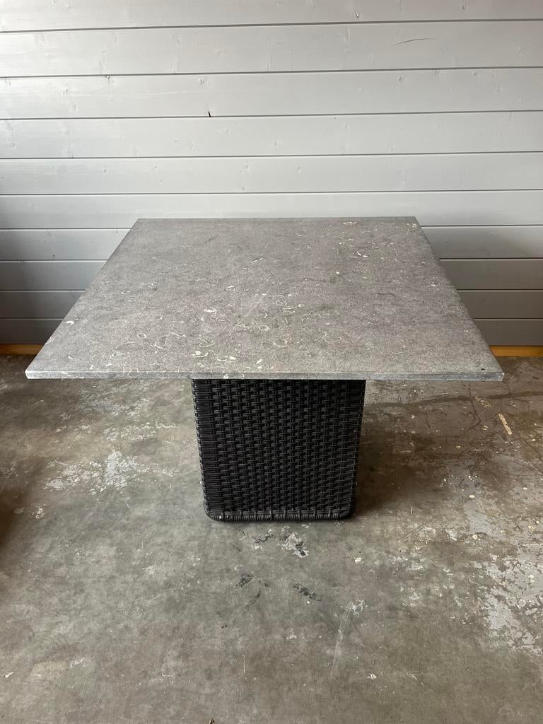 Val-eur tafel met marmer blad, Tuin en Terras, Tuintafels, Ophalen, Zo goed als nieuw, Rechthoekig