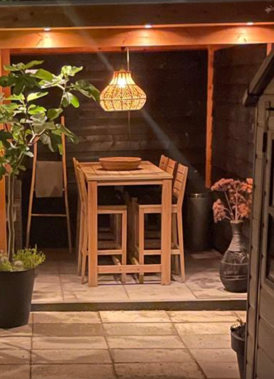 Kees Smit teakhouten barset met 6 barkrukken, Ophalen, Gebruikt, Rechthoekig, Hout
