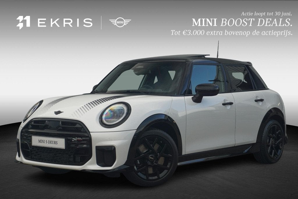MINI 5-Deurs Cooper C John Cooper Works Trim | Pakket M, Auto's, Mini, Stuurwielverwarming, 156 pk, Leder en Stof, Wit