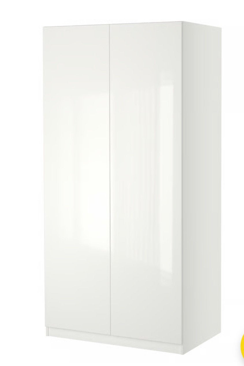 IKEA Pax /fardal kast - 201x100x38 cm witte hoogglansdeuren, Ophalen, Overige materialen, 200 cm of meer, Nieuw
