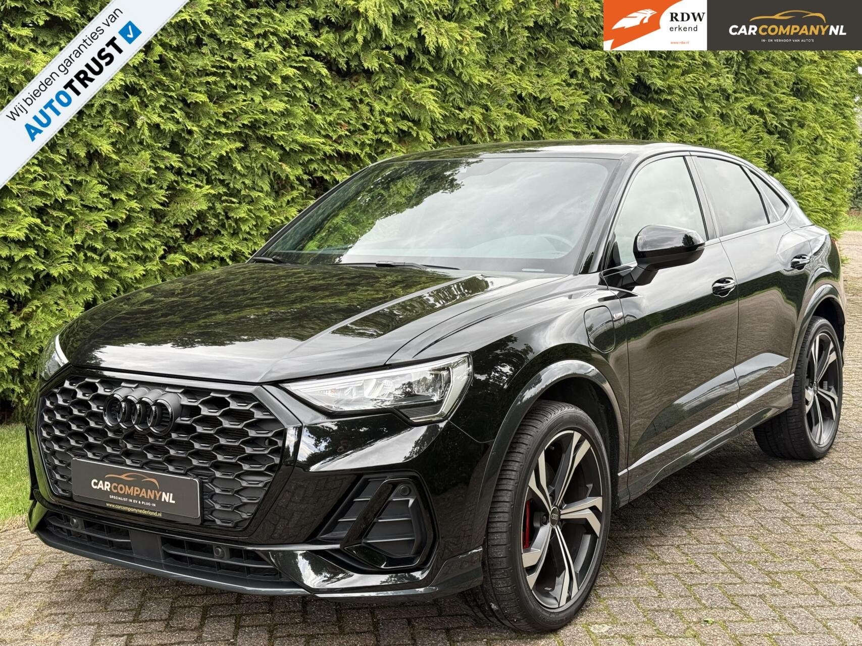 Audi Q3 Sportback|SLINE/Black edit.|SONOS|SFEER|Modelj. 2023, Dealer onderhouden, Gebruikt, Zwart, Met garantie (alle)