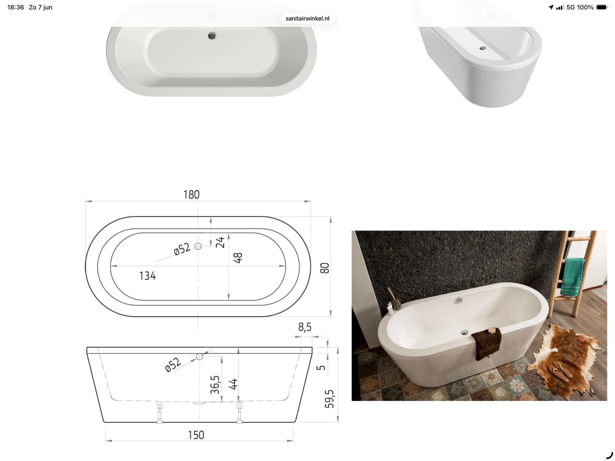 Diverse vrijstaande en halfvrijstaande baden, Doe-het-zelf en Verbouw, Ophalen of Verzenden, Nieuw, Bad