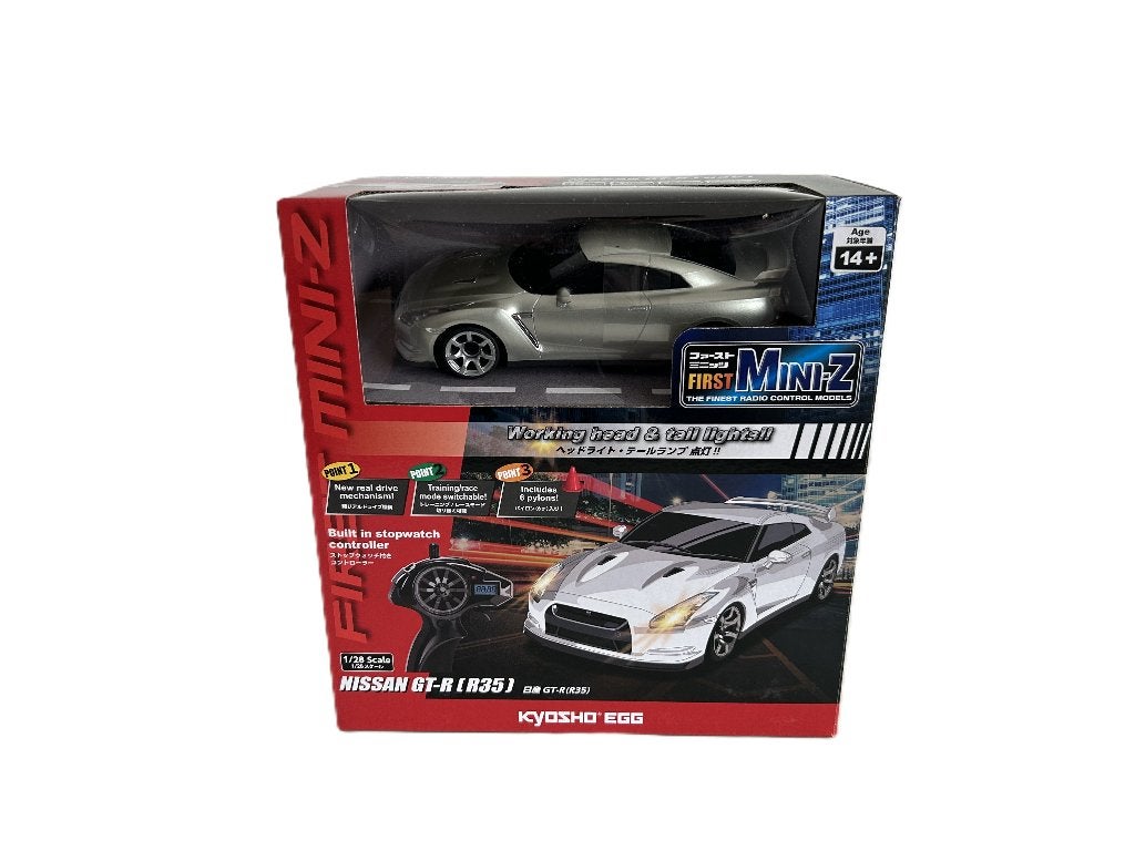 Kyosho First Mini-Z 1:28 Nissan GT-R R35 Silver, Hobby en Vrije tijd, Ophalen of Verzenden, Nieuw, Overige schalen, Auto onroad