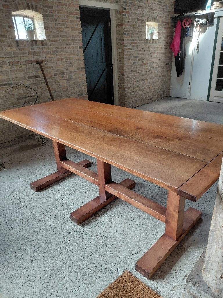 Gebruikte eettafel (Engels kersenhout), Huis en Inrichting, Tafels | Eettafels, Ophalen, Gebruikt, 200 cm of meer, 50 tot 100 cm