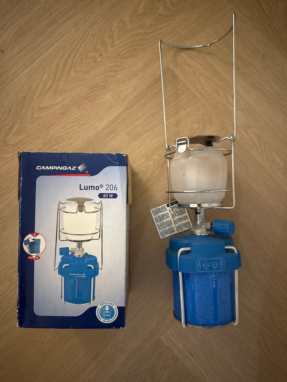 Campingaz Lumo 206 Gaslantaarn 80W, Ophalen of Verzenden, Zo goed als nieuw