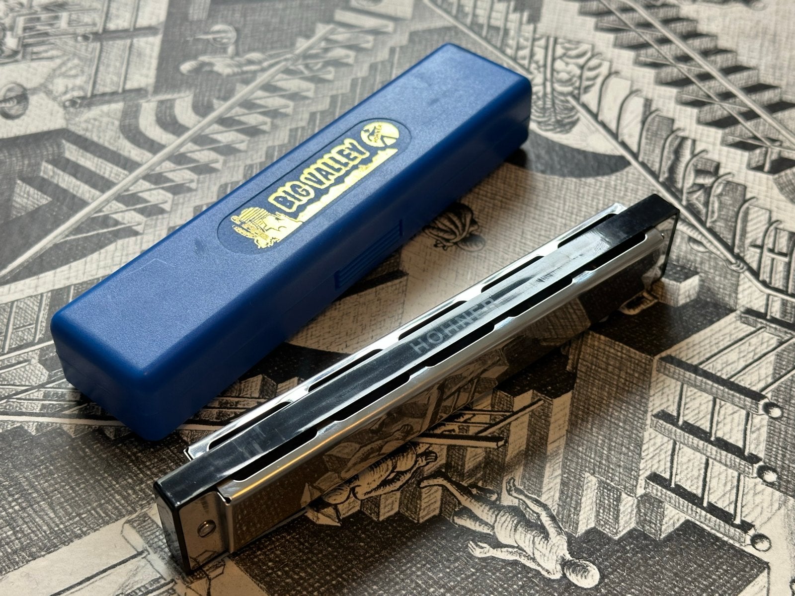 Hohner Big Valley Tremolo Mondharmonica - Toonsoort C, C-mondharmonica, Ophalen of Verzenden, Zo goed als nieuw, Met koffer of doosje