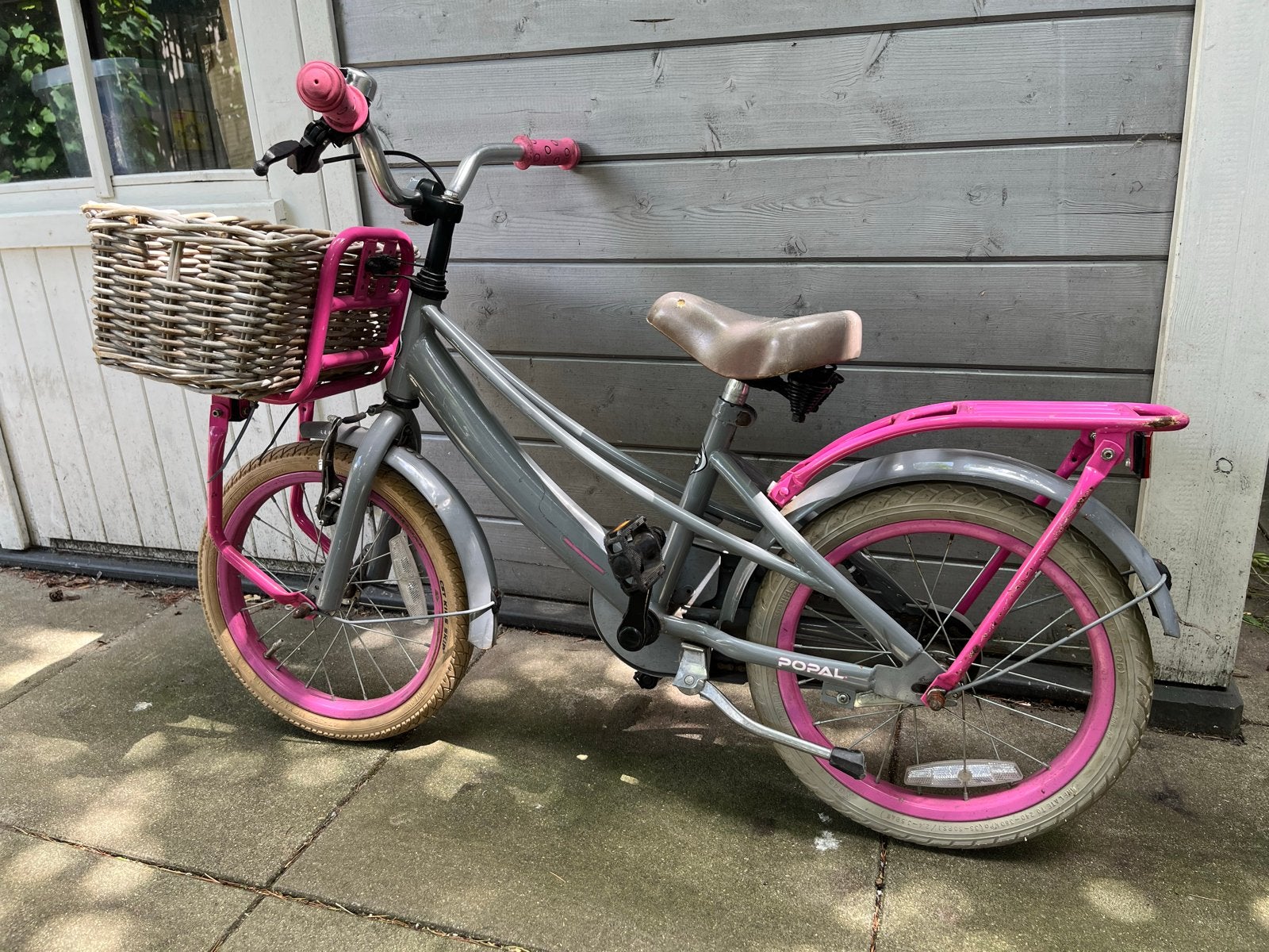 Popal Lola Kinderfiets 16 inch met mandje, Ophalen, Gebruikt, Terugtraprem, 16 tot 20 inch