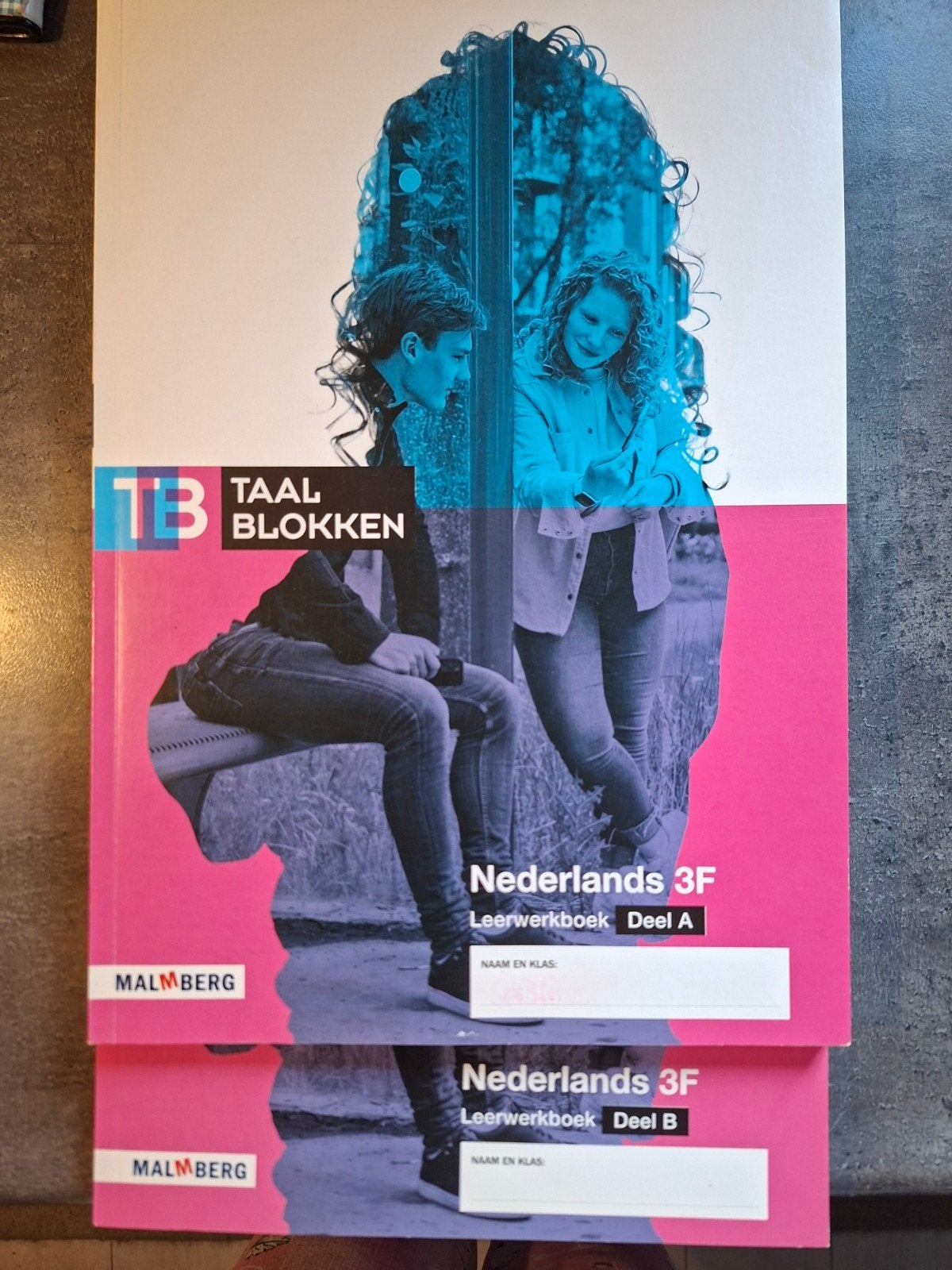 Malmberg Taalblokken Nederlands 3F Leerwerkboek Deel A & B, Ophalen of Verzenden, Zo goed als nieuw, Overige niveaus, Nederlands