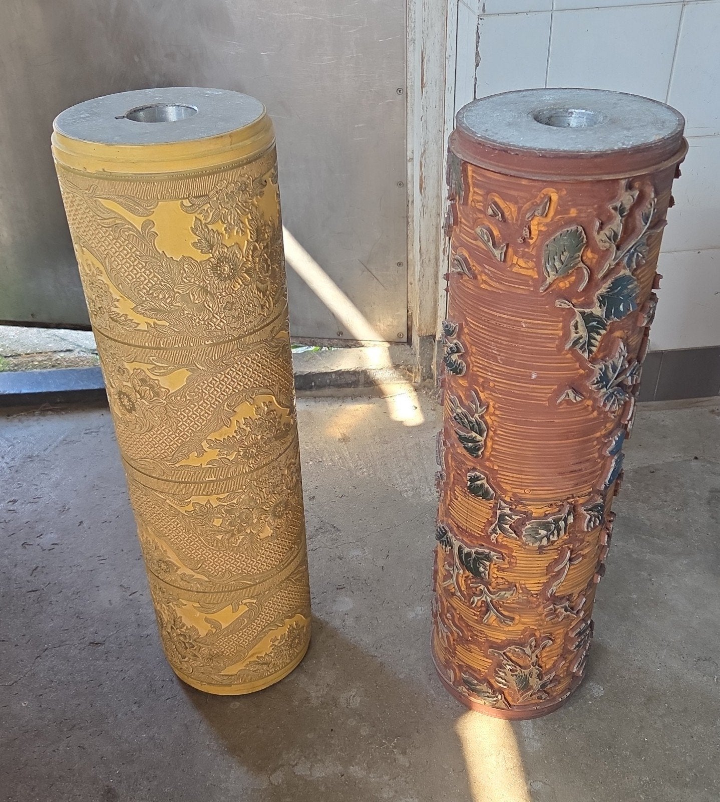 oude industriële behang wals set, Ophalen