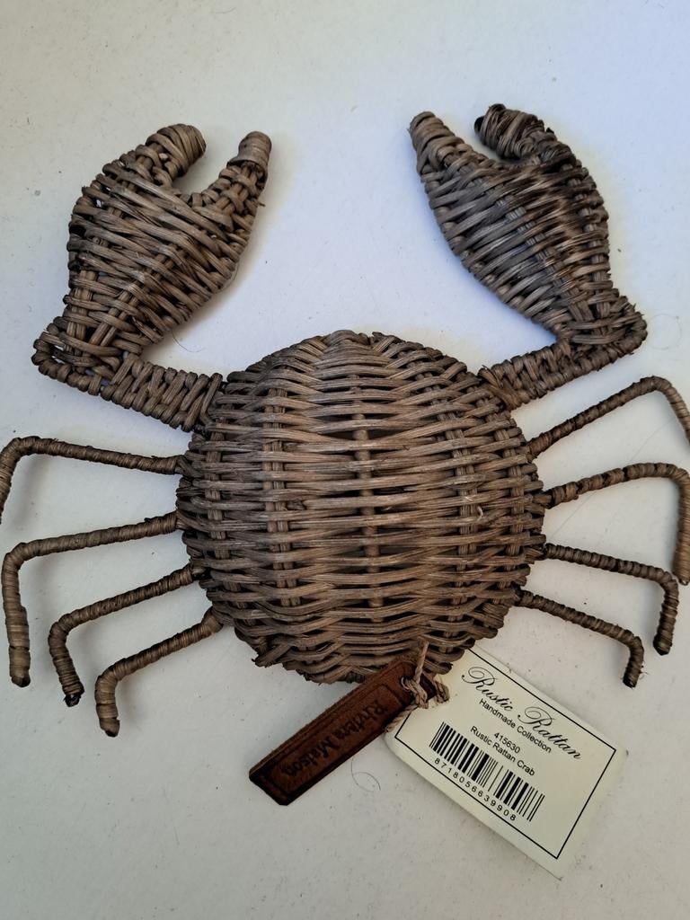 Rivièra Maison rotan krab decoratie, rookvrij huis, Ophalen, Natuurlijk materiaal, Bruin, Landelijk