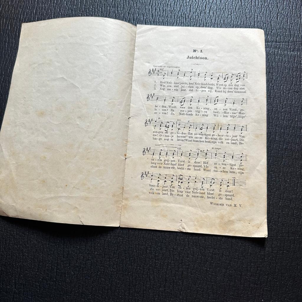 Vijf Oranje-Liedjes Koning Willem III - 1887 - Bladmuziek, Verzenden, Gebruikt, Nederland, Tijdschrift of Boek
