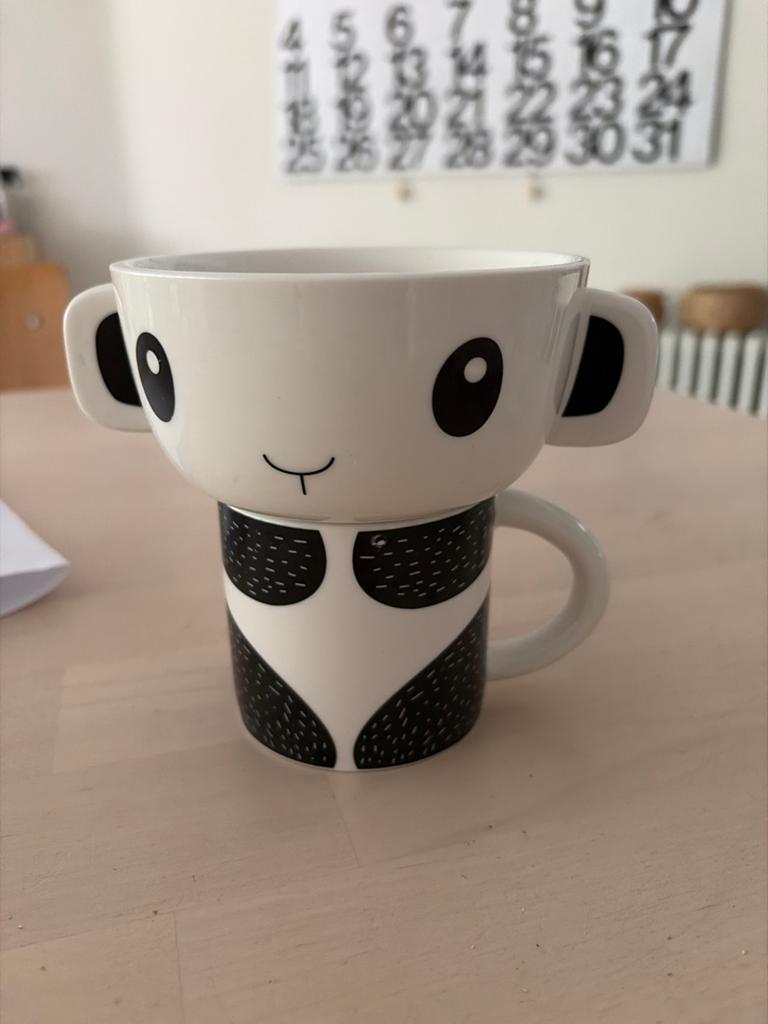 Kopje en kommetje imm living panda, Ophalen of Verzenden, Overige materialen, Overige stijlen, Kop(pen) en/of Schotel(s)