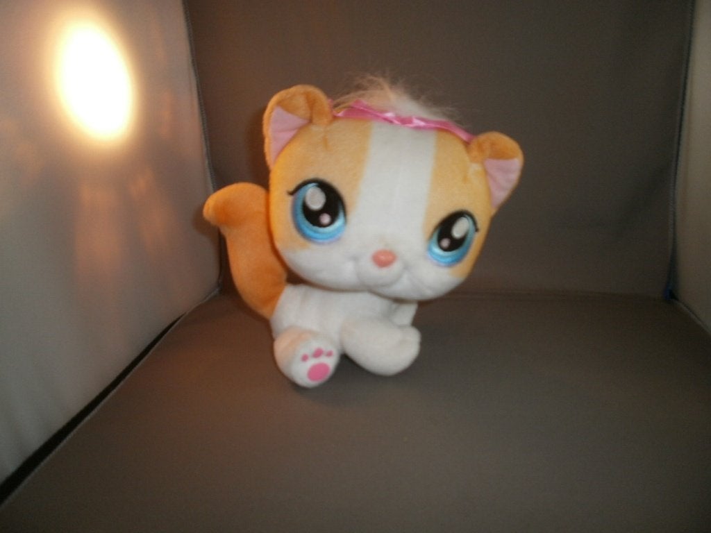 littles petshop kat/poes met bugel hoofd die beweegt velours, Overige merken, Ophalen of Verzenden, Zo goed als nieuw, Meerkleurig