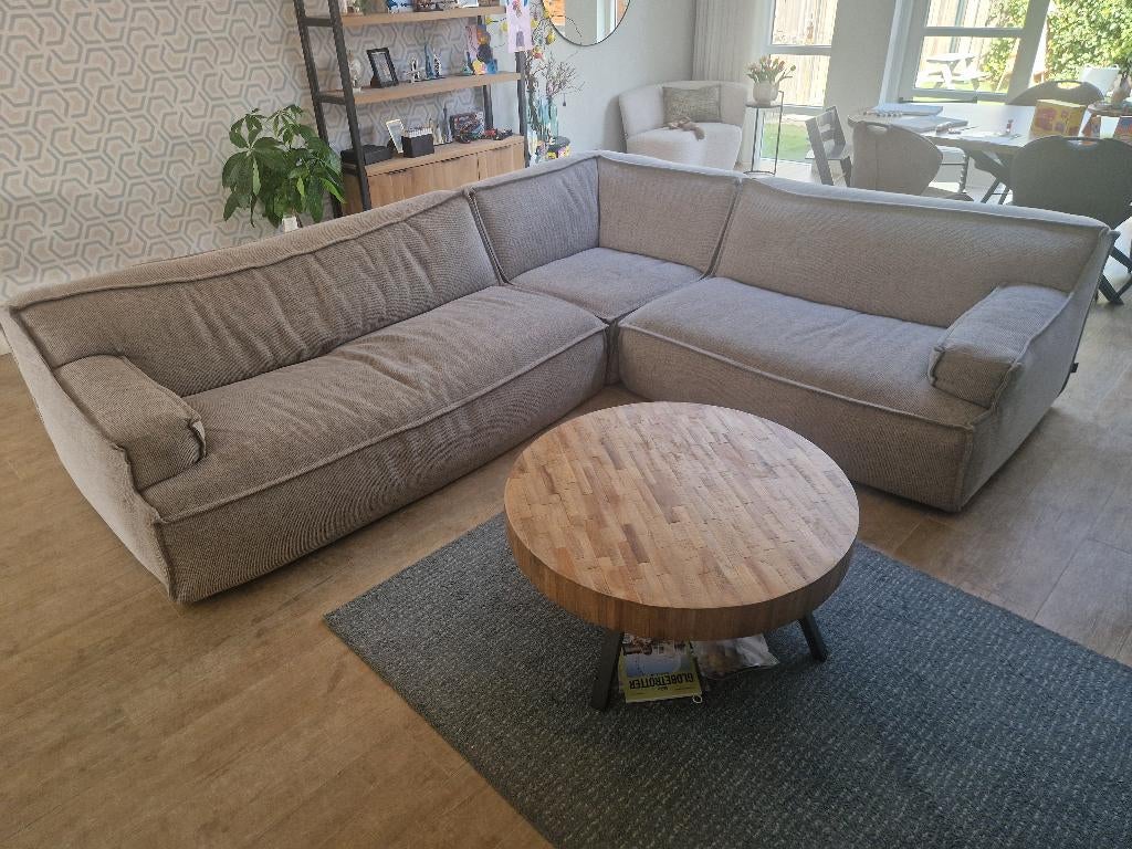 hoekbank Barletta London light grey 2.5 x 1.5 zits + hoek, Ophalen, 250 tot 300 cm, Gebruikt, Hoekbank
