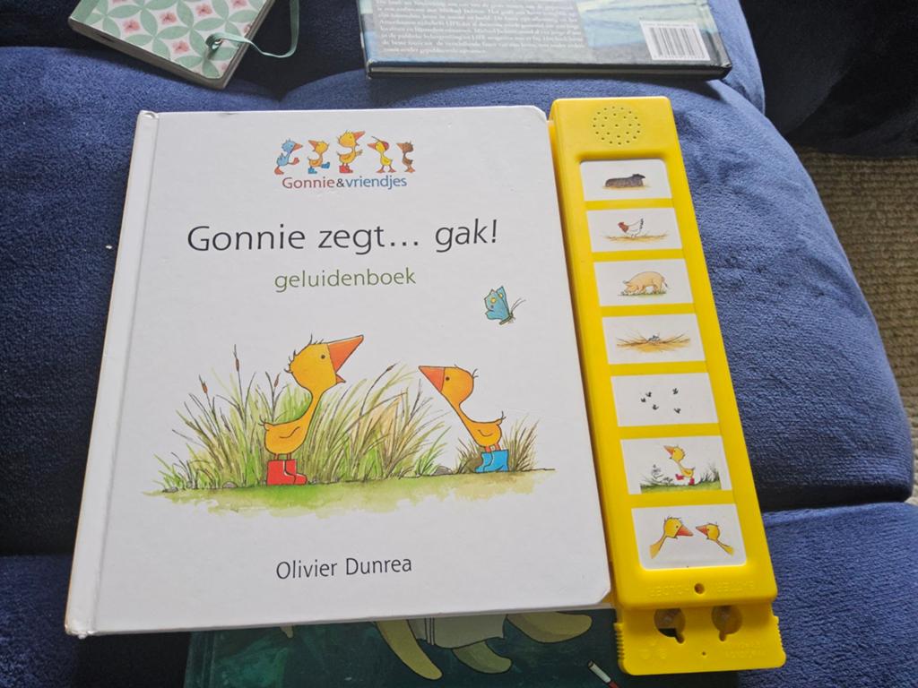 Gonnie zegt... gak! Geluidenboek van Olivier Dunrea, Olivier Dunrea, Ophalen of Verzenden, Zo goed als nieuw, Uitklap-, Voel- of Ontdekboek