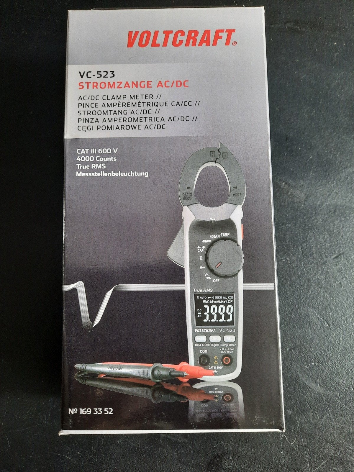 VOLTCRAFT VC-523 AC/DC Stroomtang/multimeter - Nieuw in doos, Ophalen of Verzenden