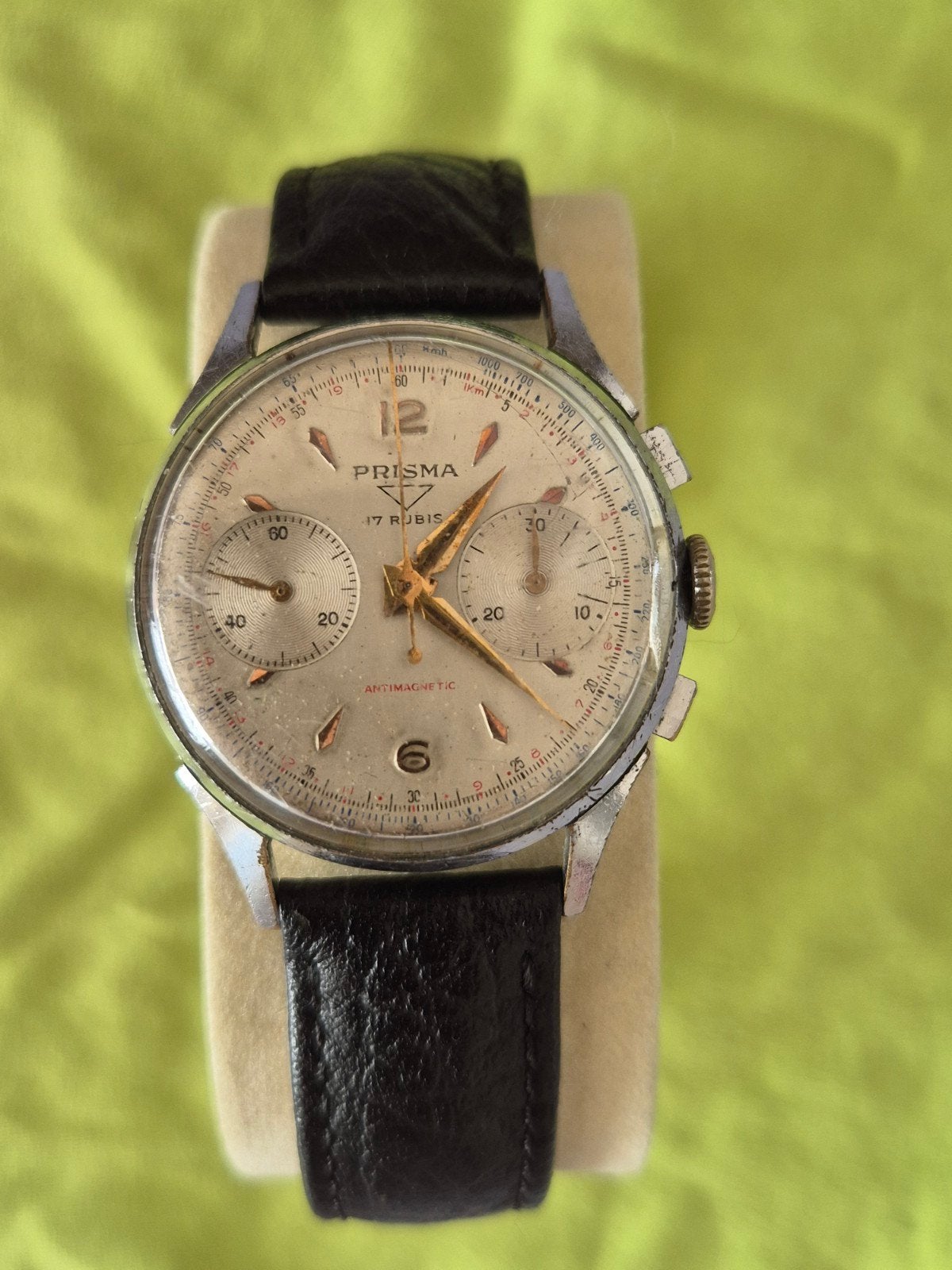 Circa 80 jaar oude mooi Prisma vintage  - GT - Chronograaf p, Sieraden, Tassen en Uiterlijk, Ophalen of Verzenden