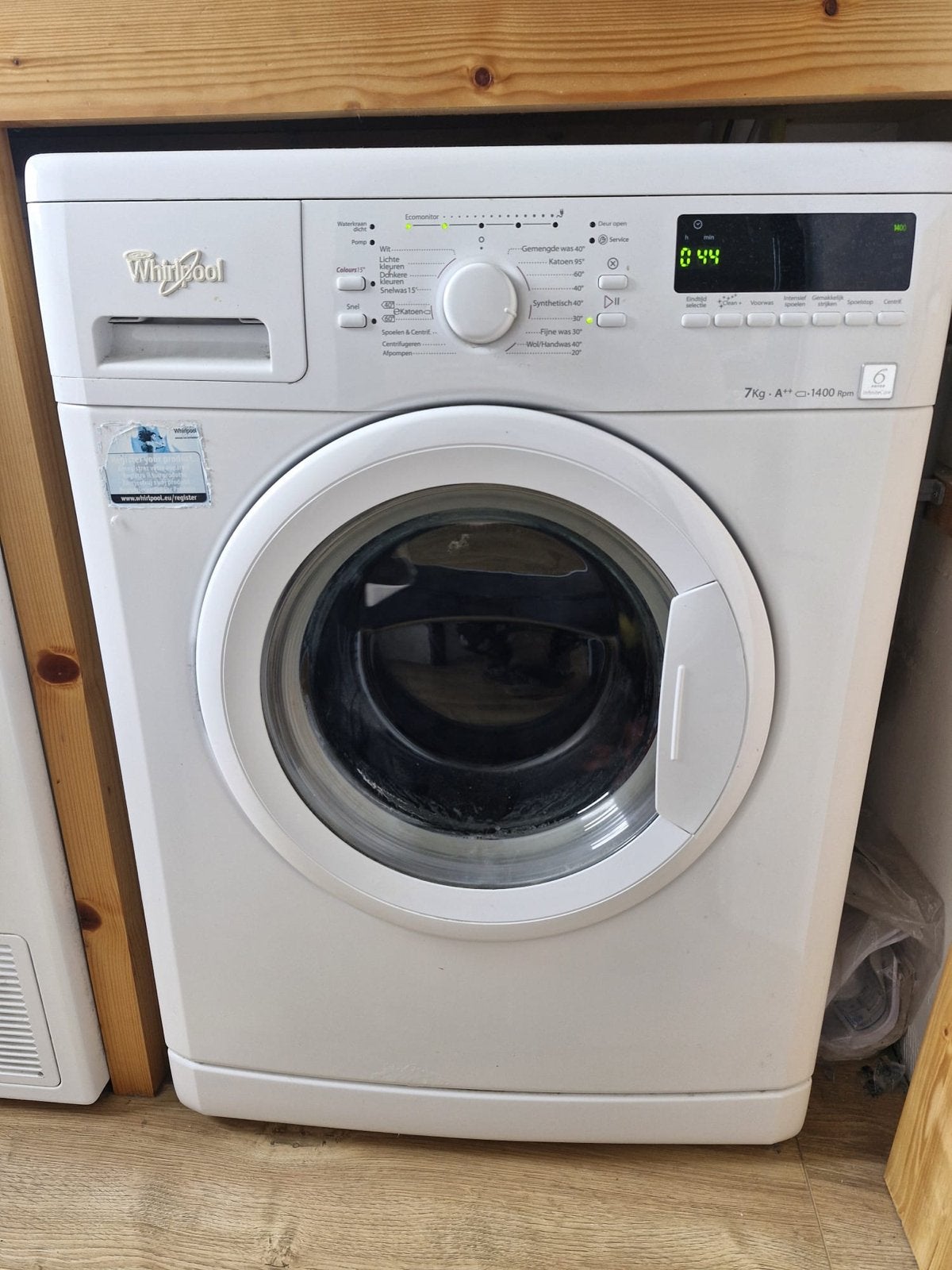 Whirlpool Wasmachine 7kg A++ 1400 toeren, Ophalen, Zo goed als nieuw, 85 tot 90 cm, 1200 tot 1600 toeren