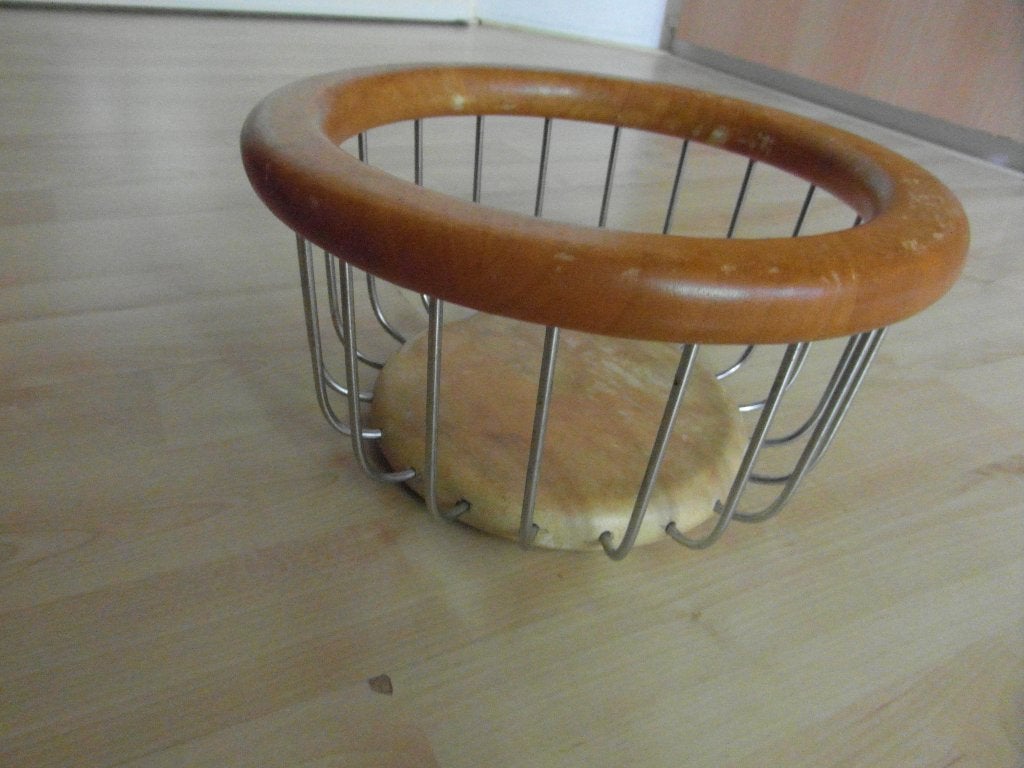 Mand van hout voor bv fruit, broodjes, Gebruikt, Mand, Rond, Ophalen of Verzenden