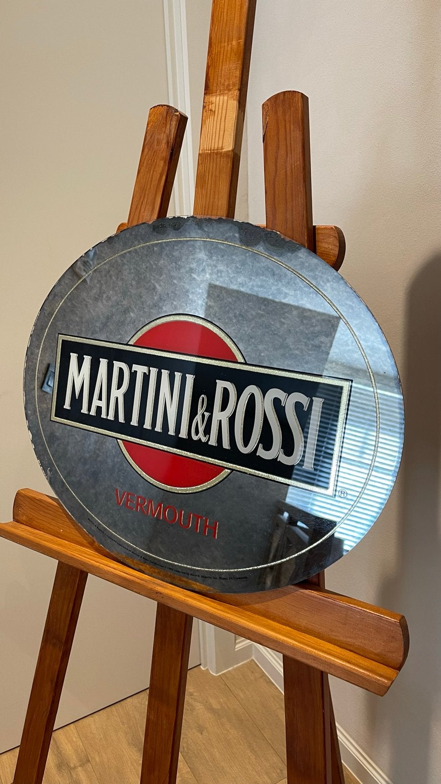 Martini & Rossi Vermouth spiegel (1993), Ophalen, Gebruikt, Reclamebord