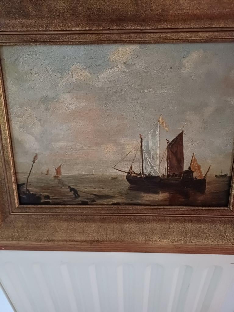 Mooi rivier gezicht gesigneerd A Hulk op paneel, Ophalen of Verzenden