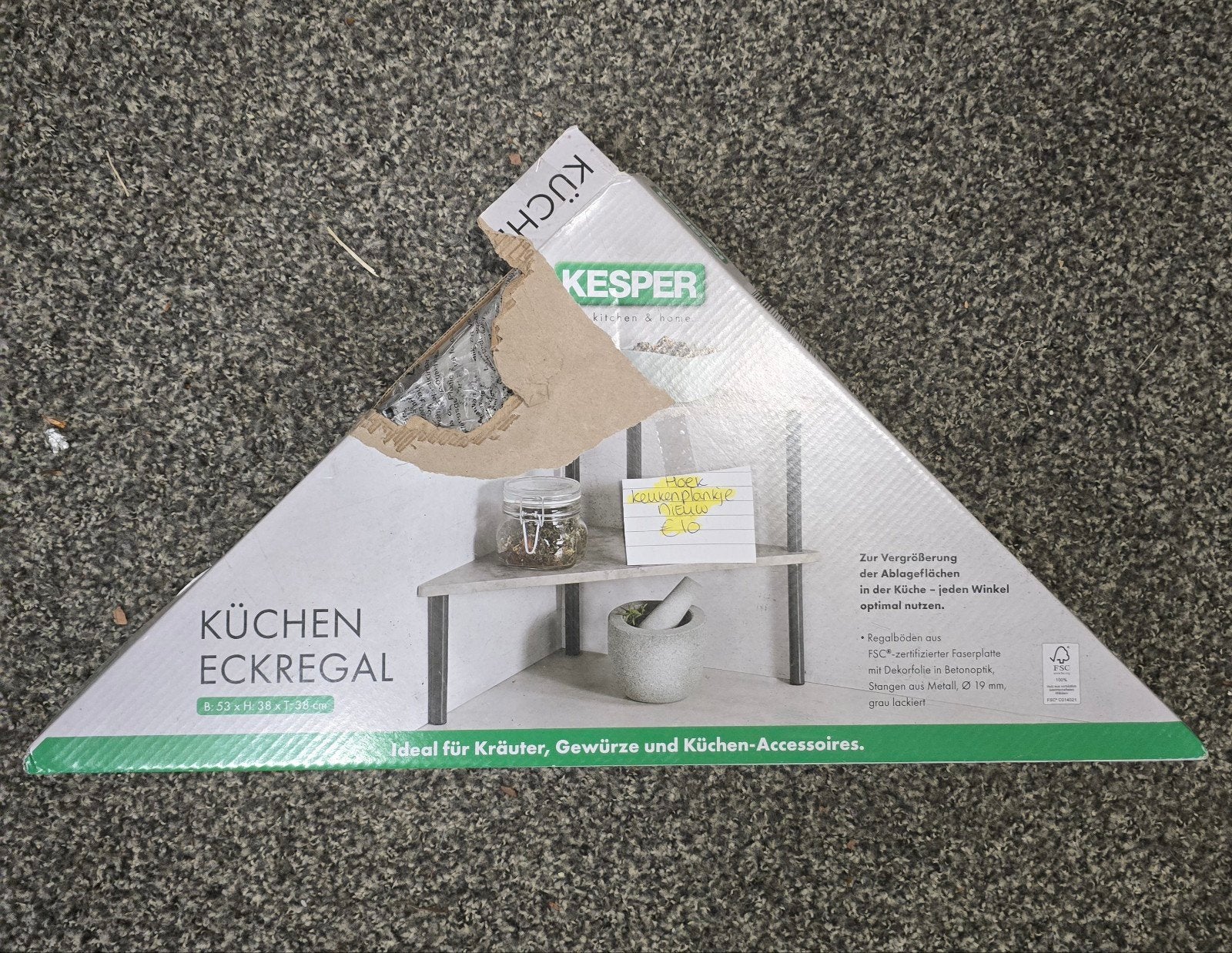 hoekrekje/plankje keuken - nieuw, Ophalen of Verzenden, Nieuw