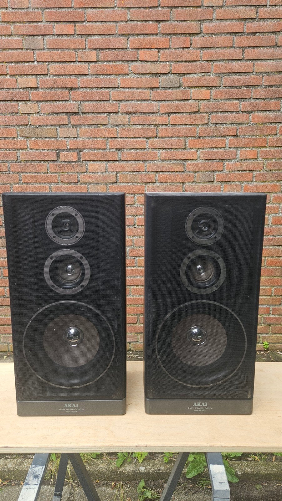 Akai SW-M393 3-weg luidsprekersysteem - Vintage speakers, Audio, Tv en Foto, Luidsprekers, Overige merken, Stereo speakers, Gebruikt