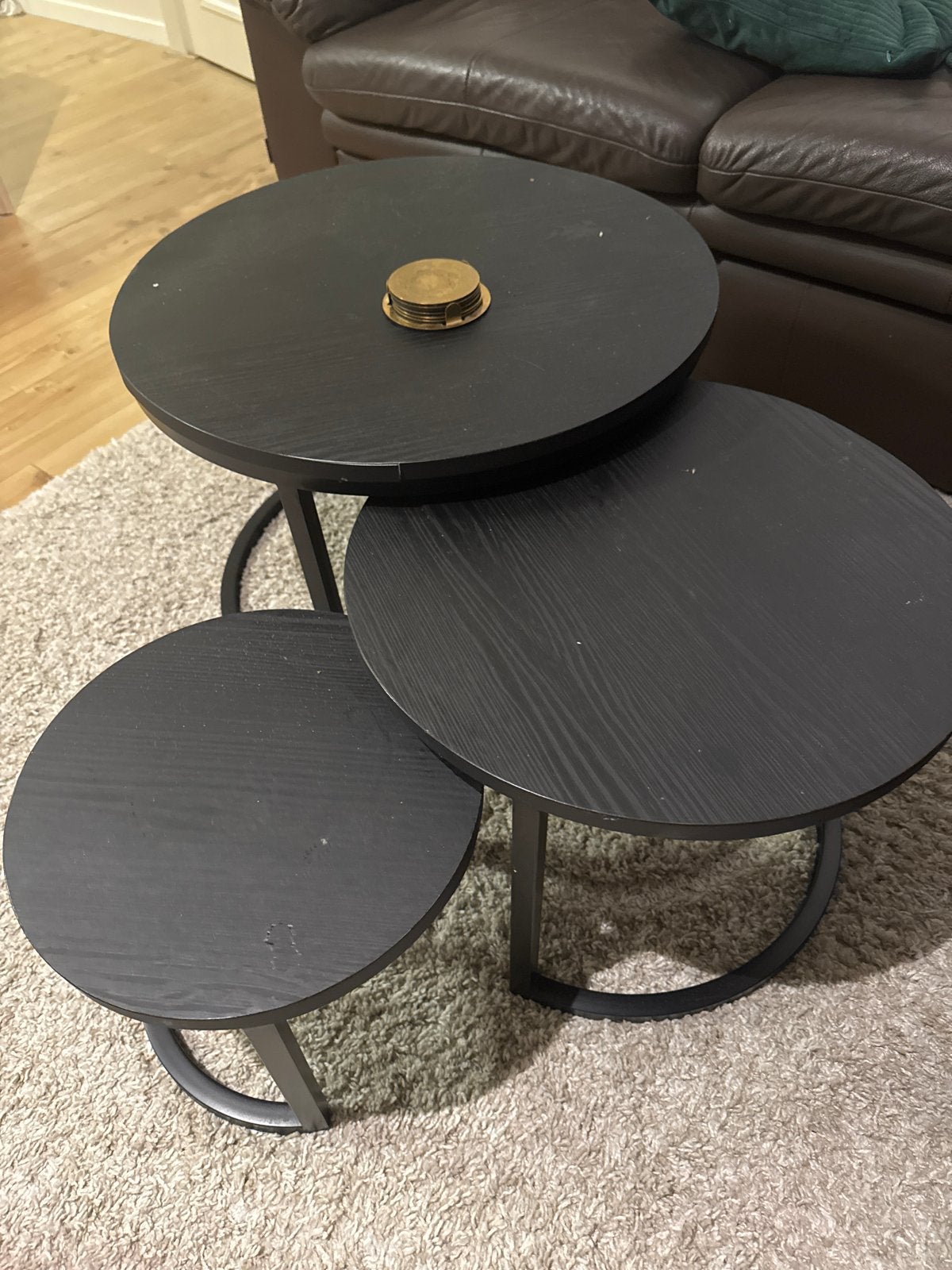 Zwarte Salontafels Set - Gebruikt, Ophalen, Minder dan 50 cm, Gebruikt, Rond