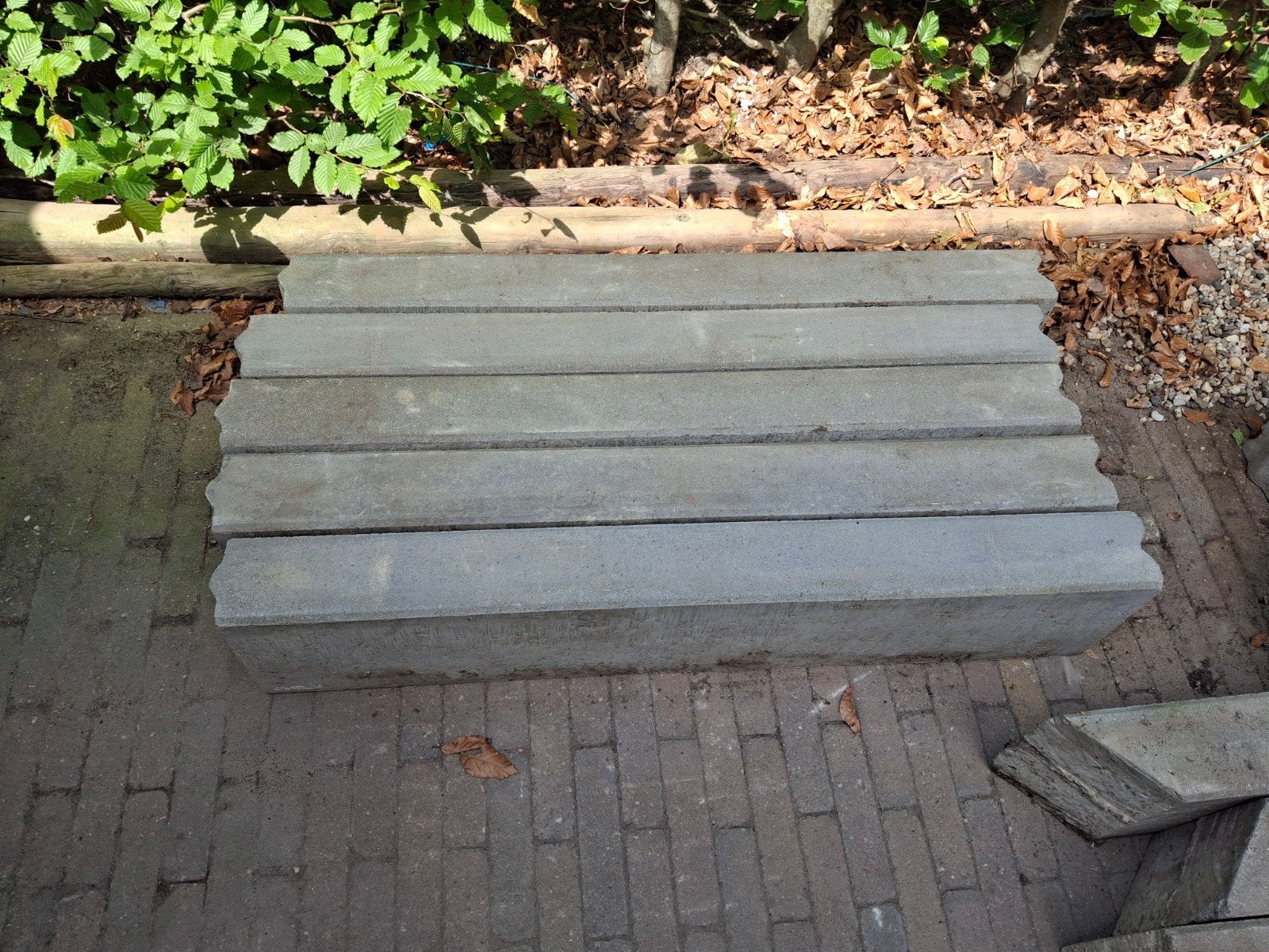 5 stuks opsluitbanden stoepbanden, Tuin en Terras, Tegels en Klinkers, Ophalen, Gebruikt, Overige typen, Minder dan 5 m²