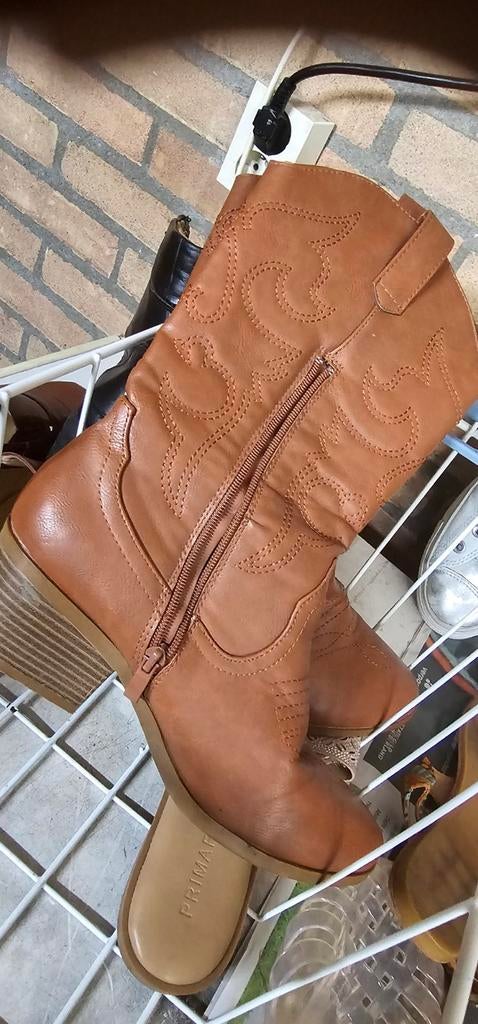 Bruine cowboylaarzen met rits, Bruin, Lage of Enkellaarzen, Ophalen of Verzenden, Onbekend