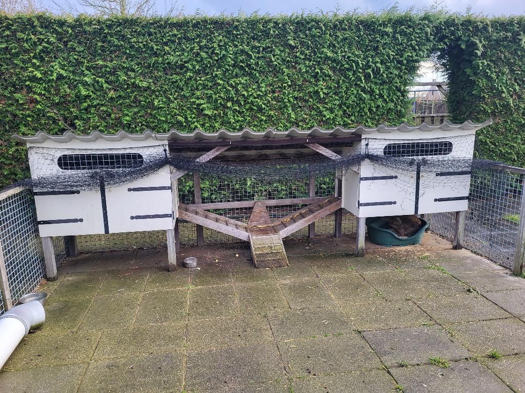 Konijnen en of cavia hok, Dieren en Toebehoren, Knaagdieren en Konijnen | Hokken en Kooien, Zo goed als nieuw, Hok, 90 cm of meer