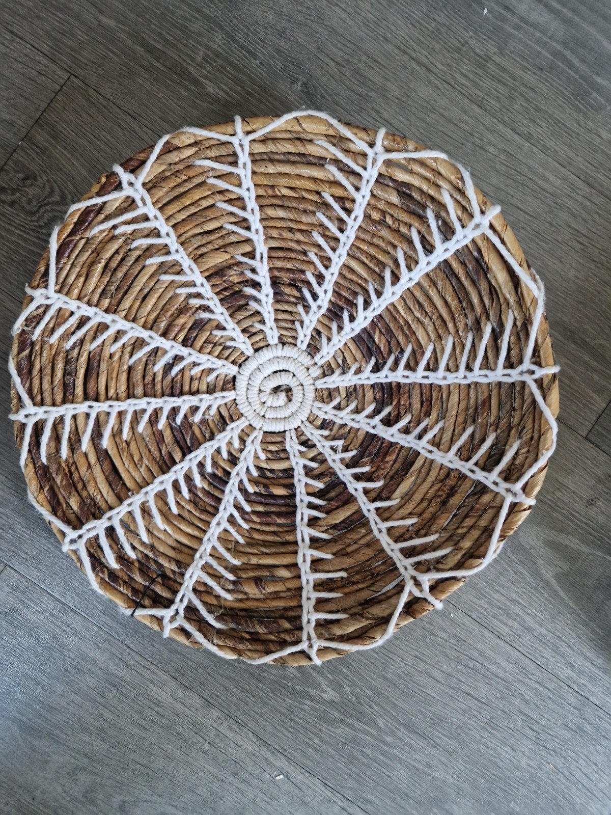 Nieuwe rieten wanddecoratie met wit patroon, Ophalen, Meerkleurig, Boho, Nieuw
