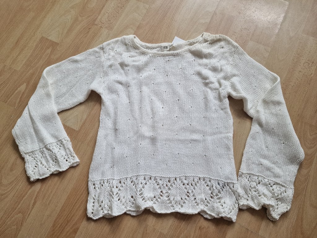 nieuwe witte trui, maat 122/128, Kinderen en Baby's, Kinderkleding | Maat 122, Ophalen of Verzenden, Nieuw, Meisje, Trui of Vest