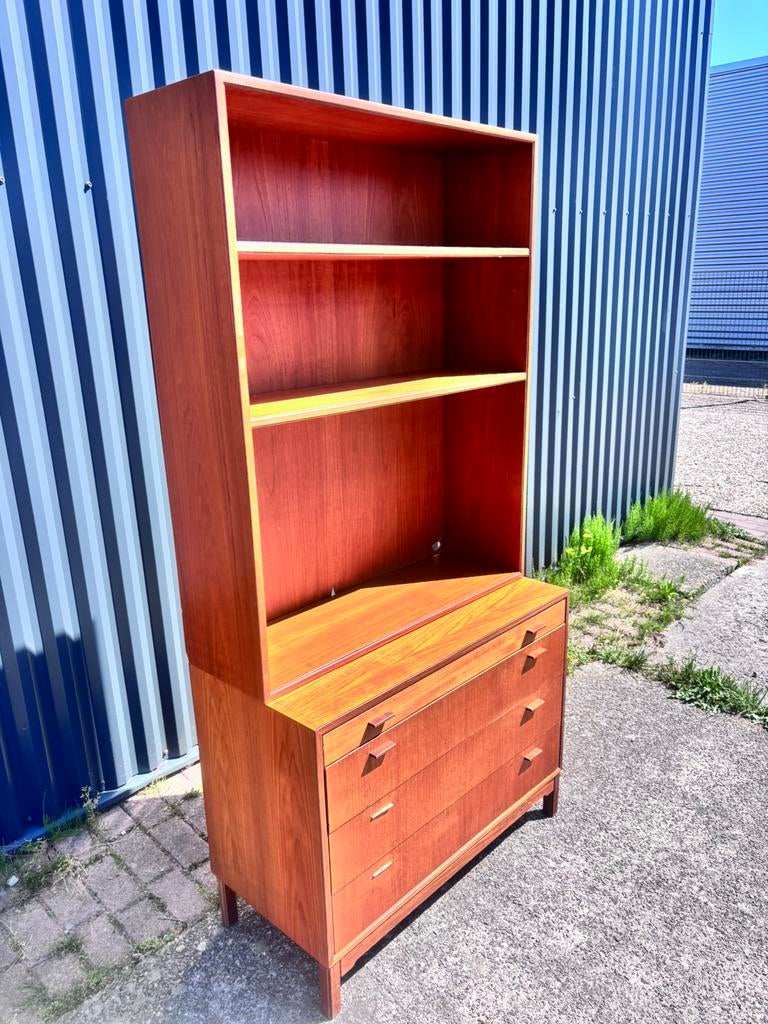 Vintage boekenkast kast, Huis en Inrichting, Kasten | Boekenkasten, Gebruikt, 50 tot 100 cm, Minder dan 100 cm, 25 tot 50 cm, Ophalen