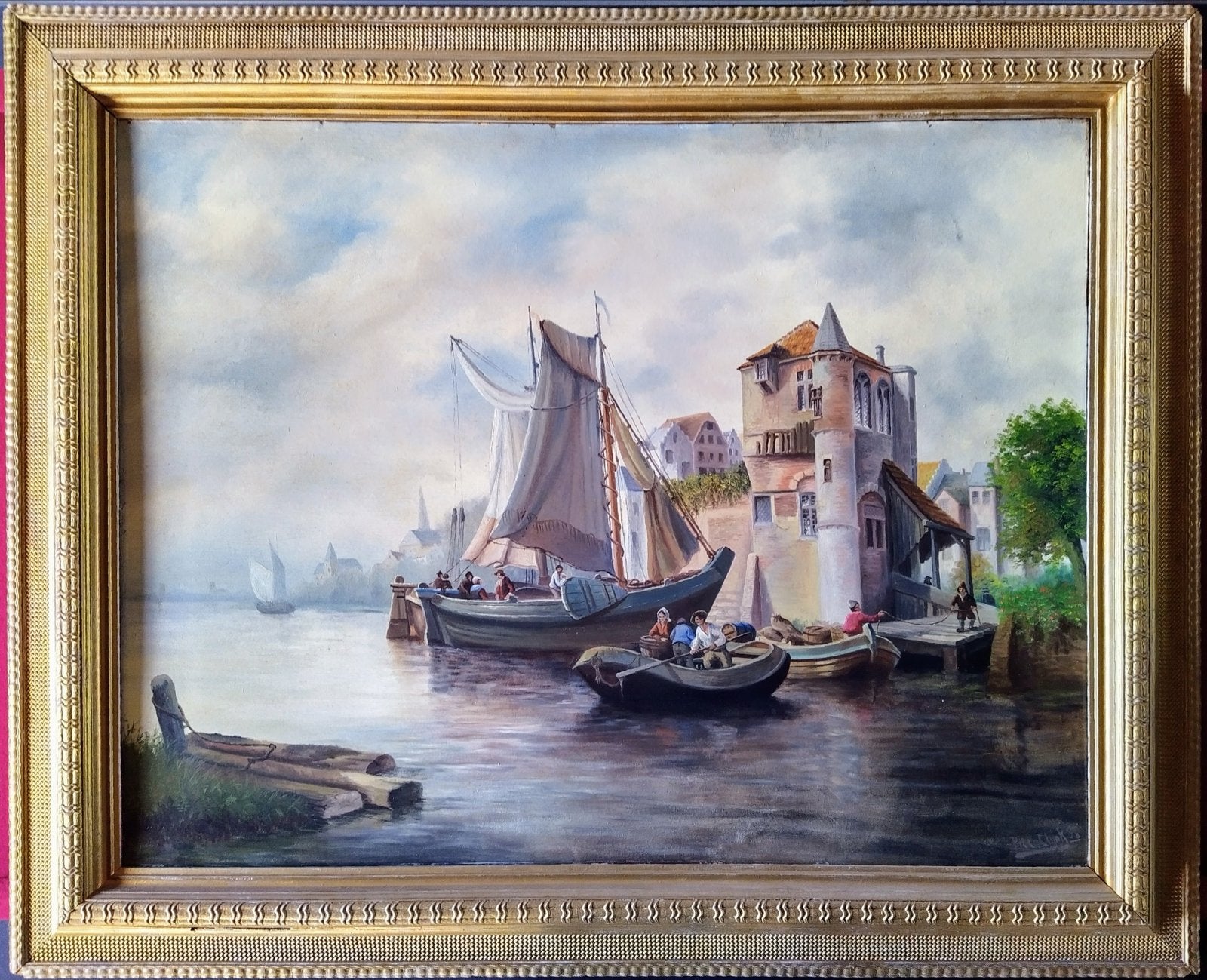 Romantisch schilderij Piet Clijnk, 1943, gesigneerd, Ophalen