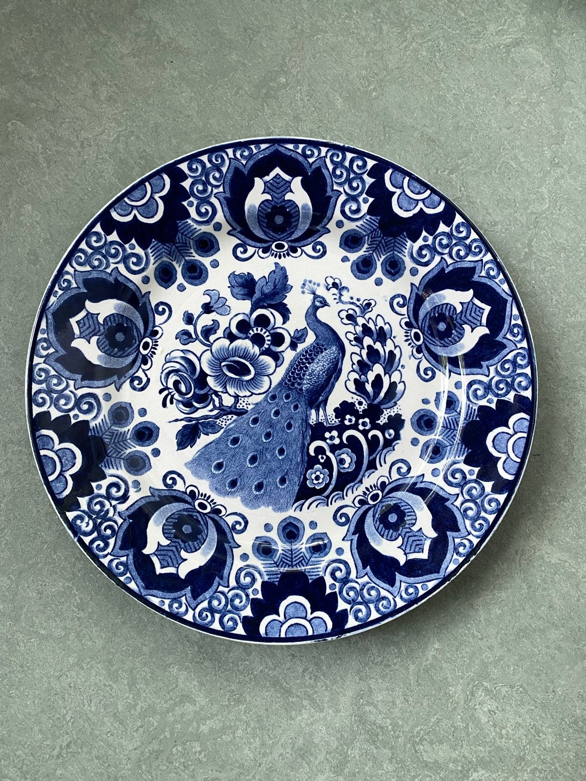 Delfts Blauw Wandbord Pauw - Societé Céramique Maastricht, Ophalen of Verzenden