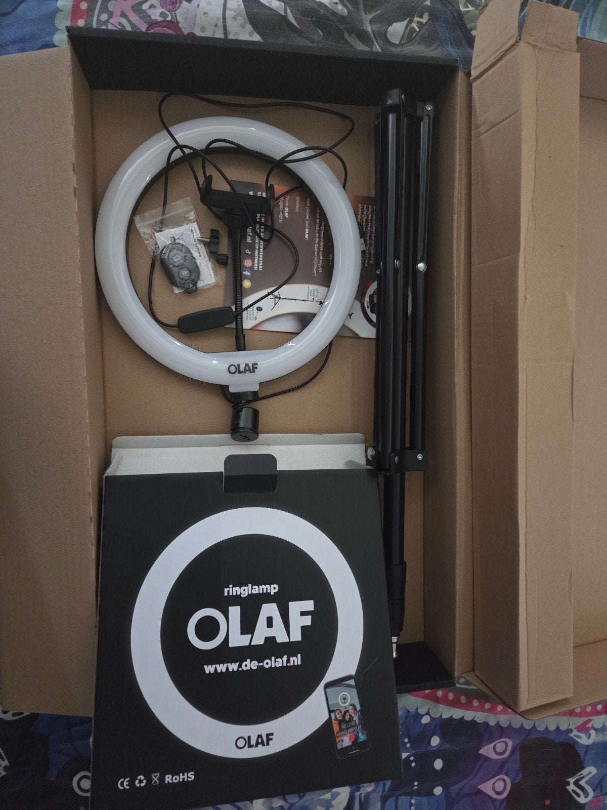 Olaf Ringlamp met statief - Nieuw in doos, Overige merken, Belichting, Ophalen, Nieuw