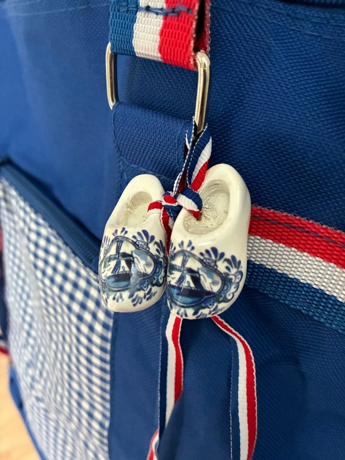 “Made in Holland” tas met Hollandse klompjes., Ophalen, Zo goed als nieuw, Blauw, Schoudertasje