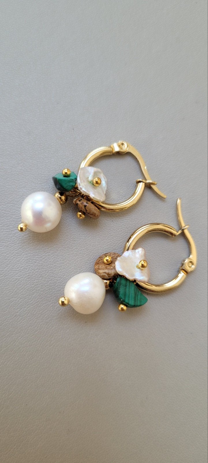 parel edelsteen oorbellen, Sieraden, Tassen en Uiterlijk, Overige materialen, Hangers, Nieuw, Ophalen of Verzenden