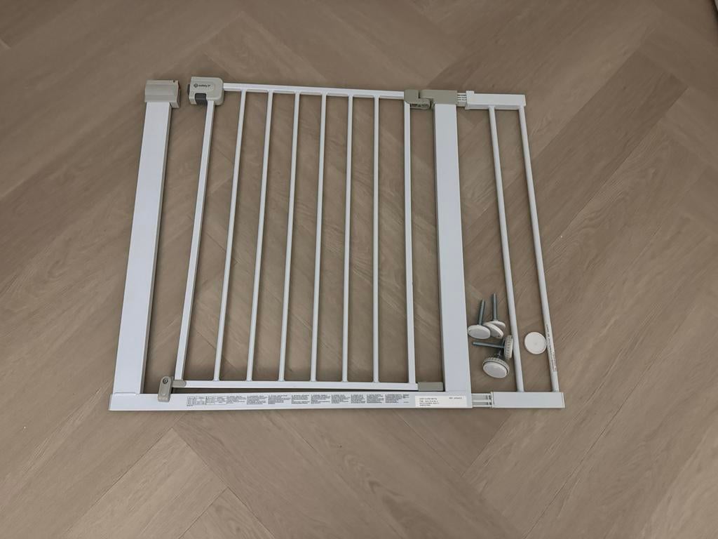 Safety 1st Easy Close Metal Traphekje 73-80cm + 14cm verleng, Ophalen, Zo goed als nieuw, Klemhekje, Metaal of IJzer
