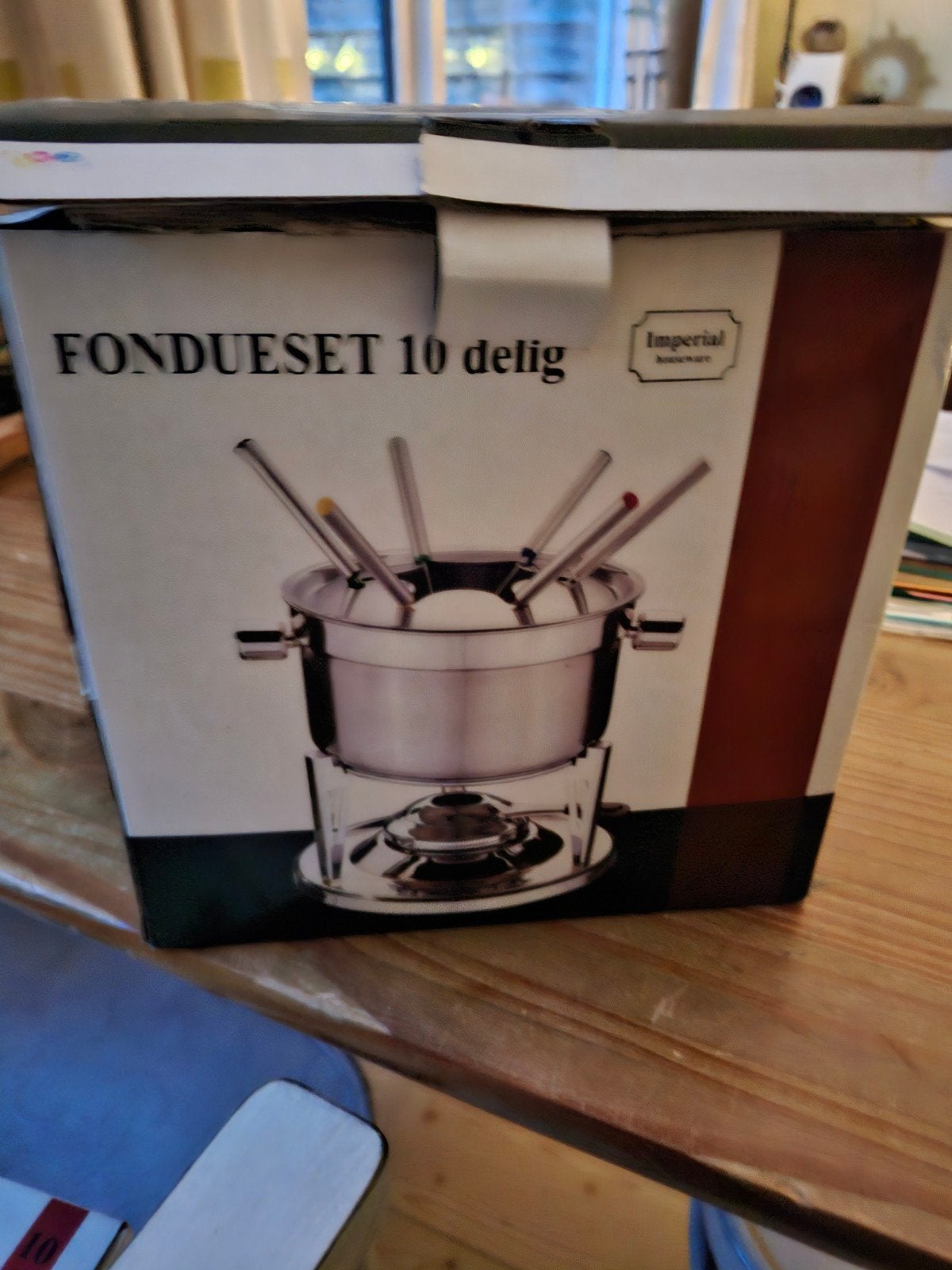 fonduestel 10 delig nog in plastic, Ophalen, Nieuw, Brander, Fondueset