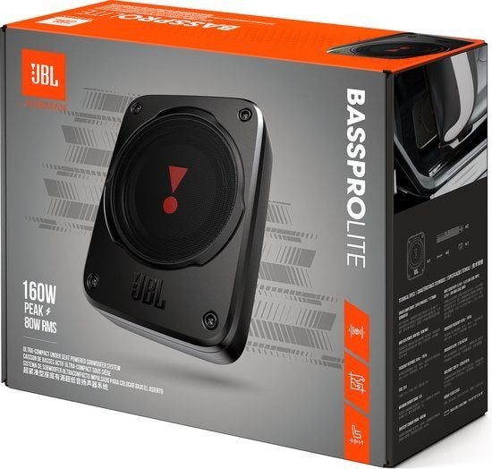 JBL BassPro Lite Compacte actieve Underseat subwoofer 200W, Auto diversen, Autospeakers, Nieuw, Ophalen of Verzenden