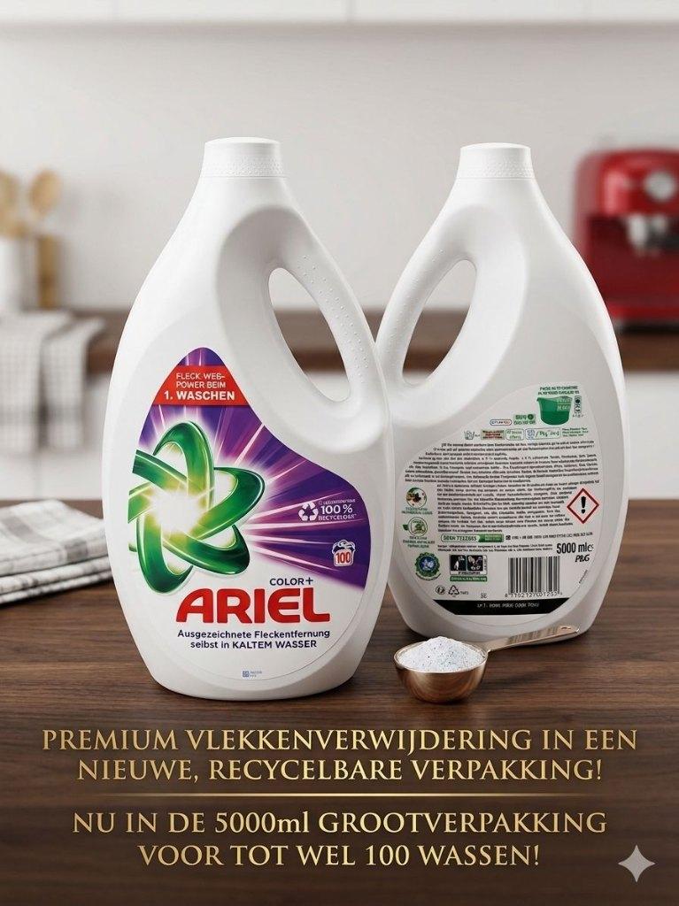 Ariel Color+ 5L (100 Wasbeurten) – Mega Voordeel, Verzenden, Schoonmaakmiddel