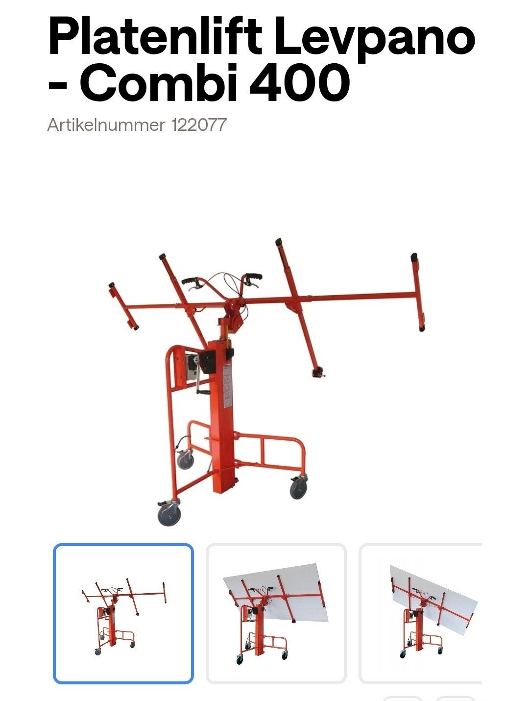 platenlift levpano-combi 400, Ophalen, Gebruikt, Opvouwbaar of Inschuifbaar, 4 meter of meer