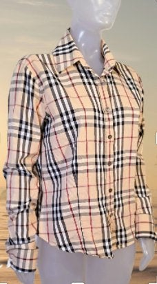 AUTHENTIEKE BURBERRY  💎Haymarket Check blouse mt 38, Maat 38/40 (M), Zo goed als nieuw, Burberry, Meerkleurig