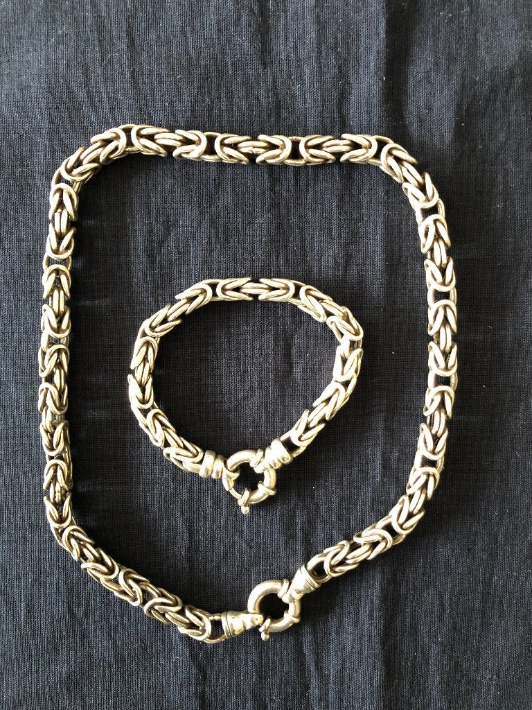 Koningsketting en armband, Ophalen of Verzenden, Zilver, Armband