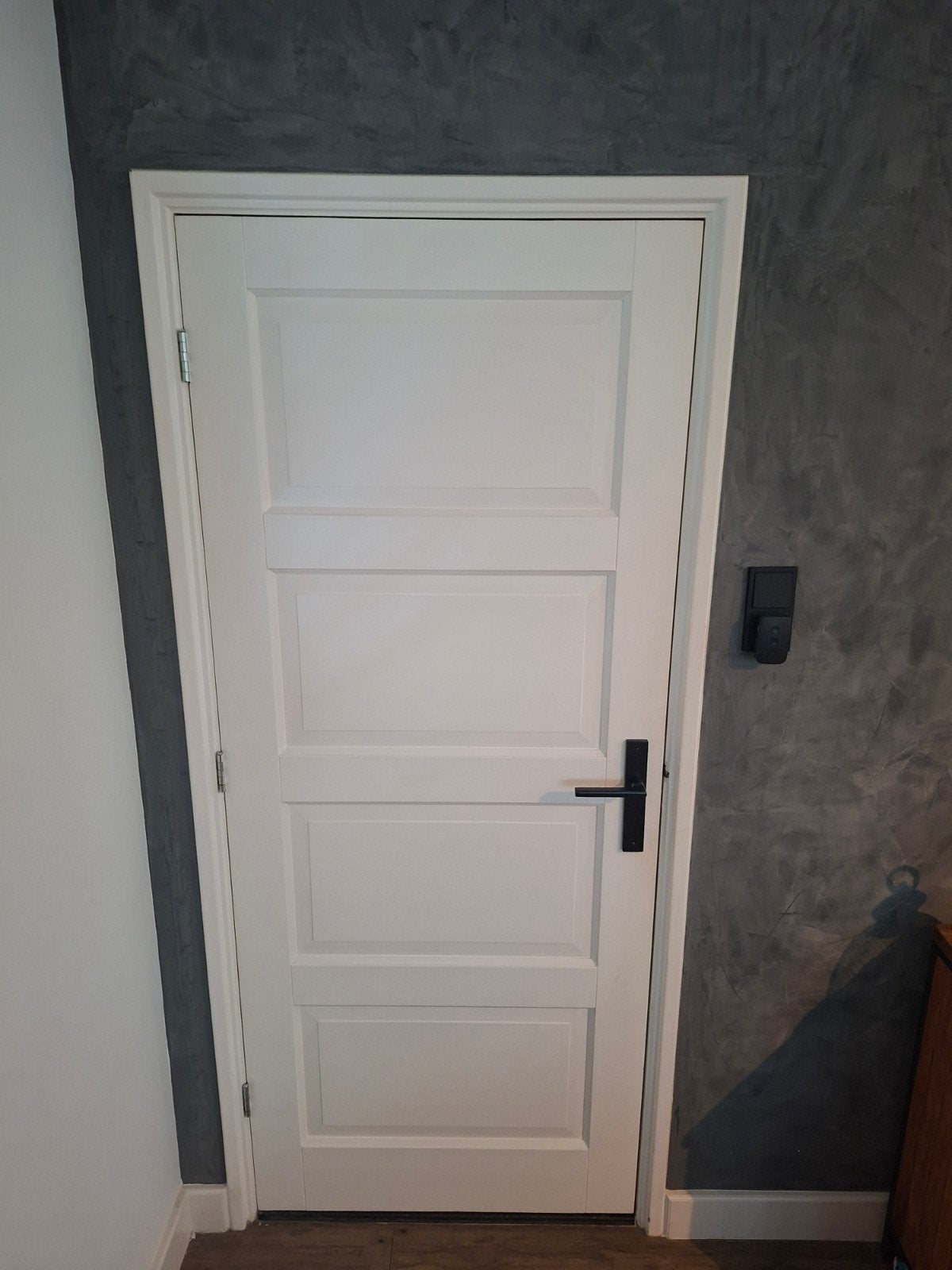 6 witte binnendeuren met zwart deurbeslag, Ophalen, Minder dan 80 cm, Binnendeur, Zo goed als nieuw
