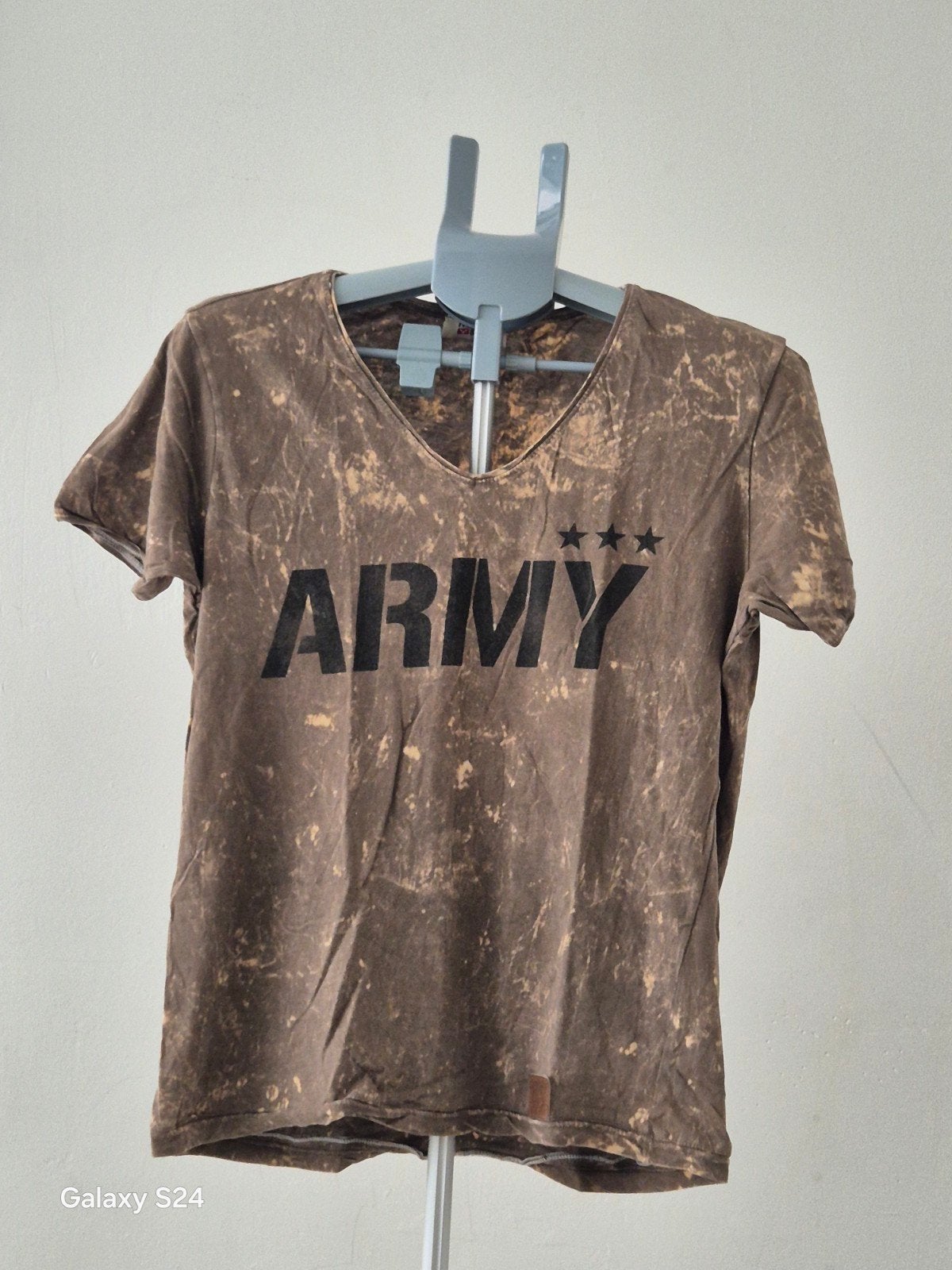 Heren T-shirt met 'ARMY' print - Maat M, Maat 52/54 (L), Onbekend, Beige, Ophalen of Verzenden